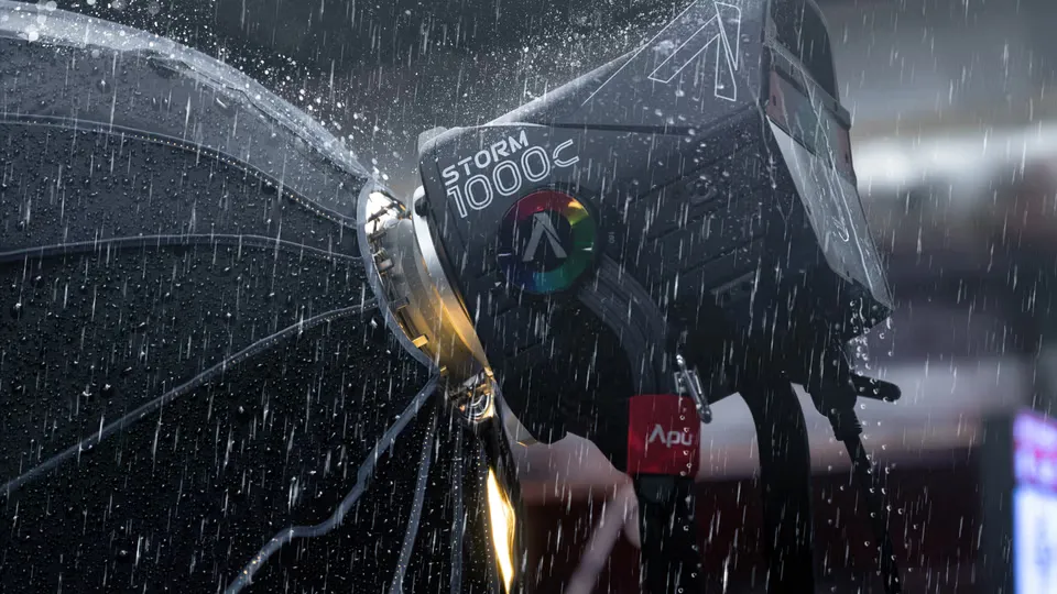 Aputure Storm 1000c под проливным дождём