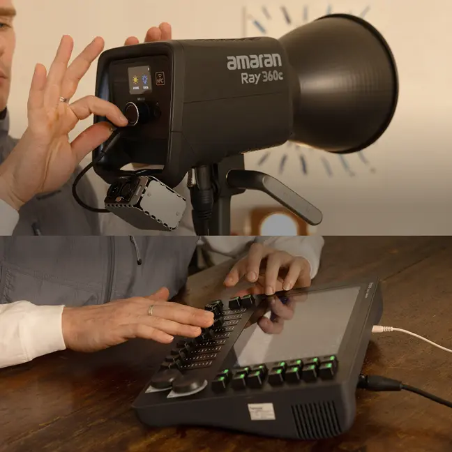 Подключение Amaran Ray 360c к DMX